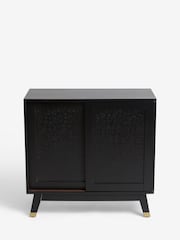 Rockett St George Black Mango Wood Leopard Print Small Sideboard - Image 8 of 8