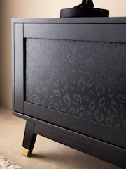 Rockett St George Black Mango Wood Leopard Print TV Unit - Image 3 of 7