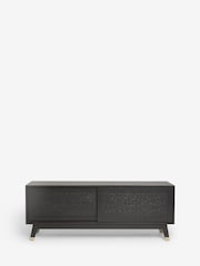 Rockett St George Black Mango Wood Leopard Print TV Unit - Image 4 of 7