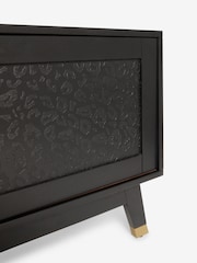 Rockett St George Black Mango Wood Leopard Print TV Unit - Image 7 of 7