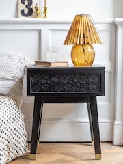 Rockett St George Black Leopard Print Bedside Table - Image 1 of 6