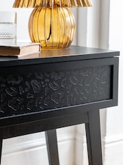 Rockett St George Black Leopard Print Bedside Table - Image 3 of 6
