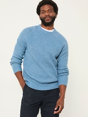 FatFace Calder Light Vintage Blue Crew Neck Knitted Jumper - Image 2 of 5