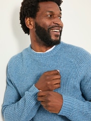 FatFace Calder Light Vintage Blue Crew Neck Knitted Jumper - Image 4 of 5