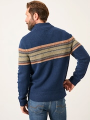 FatFace Runswick Navy Half Neck Knitted Jumper - Image 3 of 6