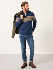 FatFace Runswick Navy Half Neck Knitted Jumper - Image 6 of 6