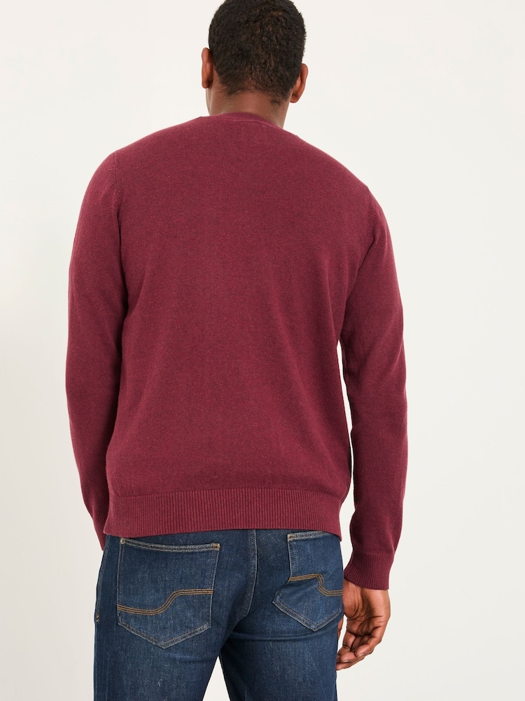 FatFace Rye Claret Crew Neck Knitted Jumper - Image 2 of 5 FatFace Rye Claret Crew Neck Knitted Jumper - Image 2 of 5