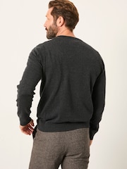 FatFace Rye Charcoal Grey Crew Neck Knitted Jumper - Image 2 of 5