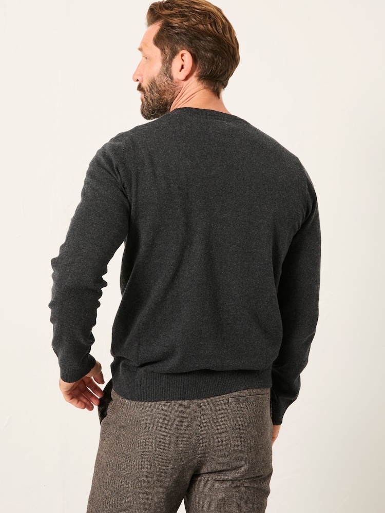 FatFace Rye Charcoal Grey Crew Neck Knitted Jumper - Image 2 of 5