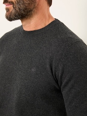 FatFace Rye Charcoal Grey Crew Neck Knitted Jumper - Image 3 of 5