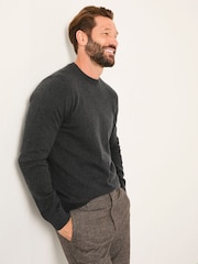 FatFace Rye Charcoal Grey Crew Neck Knitted Jumper - Image 4 of 5
