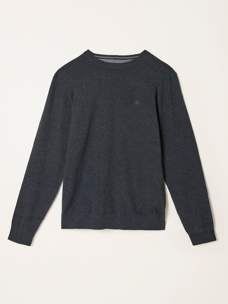 FatFace Rye Charcoal Grey Crew Neck Knitted Jumper - Image 5 of 5