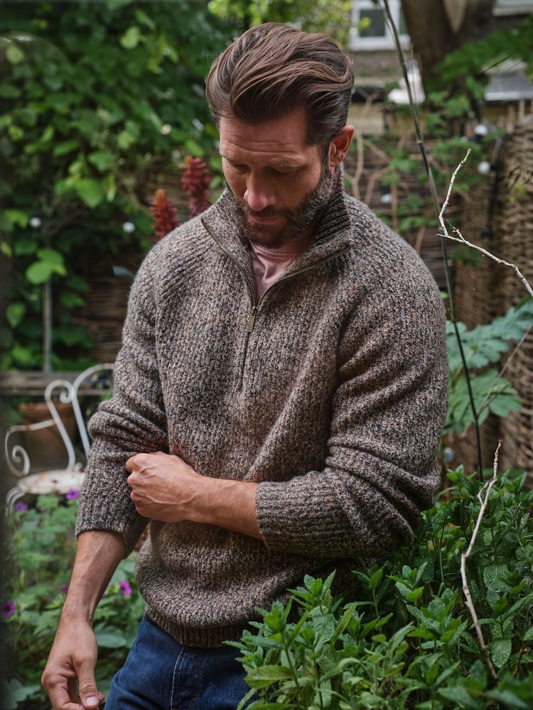 FatFace Williton Natural Half Neck Knitted Jumper - Image 2 of 6