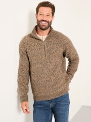 FatFace Williton Natural Half Neck Knitted Jumper - Image 3 of 6