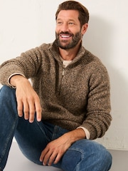 FatFace Williton Natural Half Neck Knitted Jumper - Image 6 of 6
