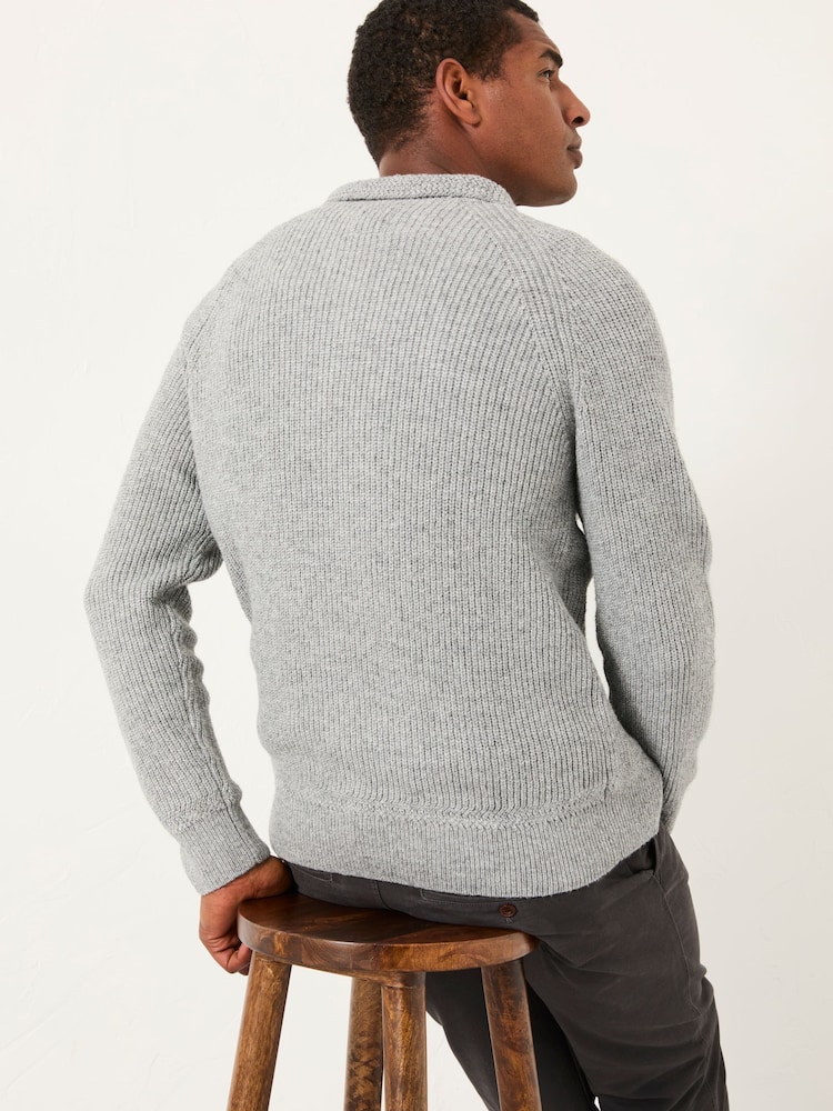 FatFace Harwick Grey Half Neck Knitted Jumper - Image 2 of 5 FatFace Harwick Grey Half Neck Knitted Jumper - Image 2 of 5