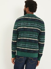 FatFace Green Blanket Crew Knitted Jumper - Image 3 of 6
