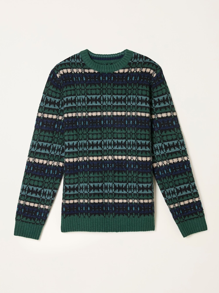 FatFace Green Blanket Crew Knitted Jumper - Image 6 of 6 FatFace Green Blanket Crew Knitted Jumper - Image 6 of 6