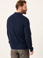 FatFace Helston Navy Collar Knitted Cardigan - Image 2 of 5