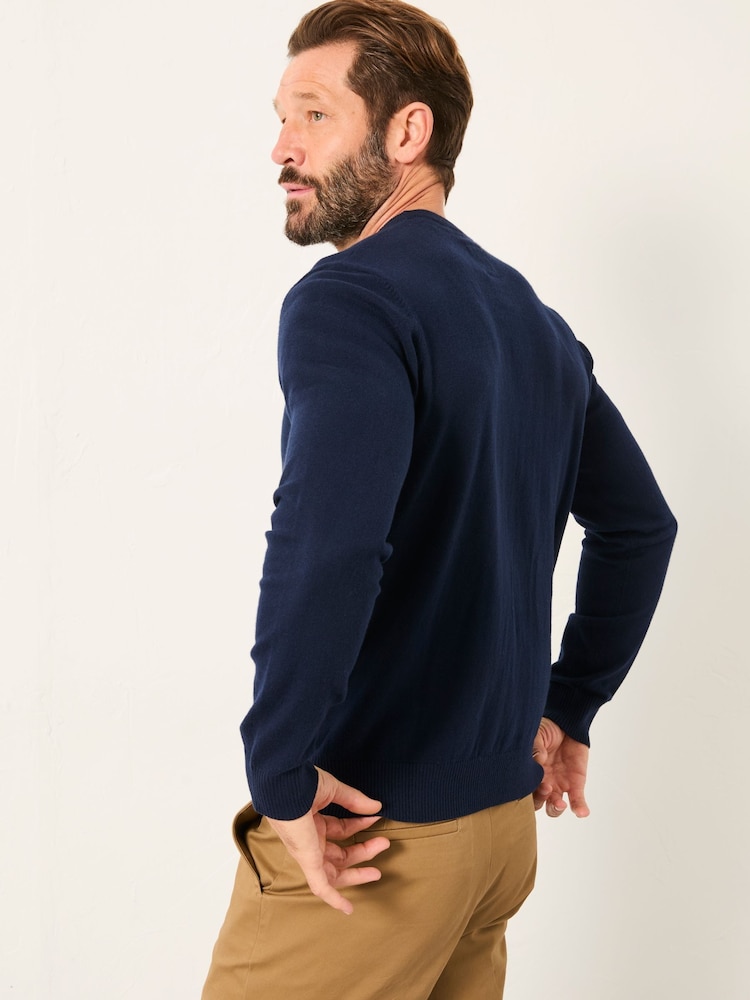 FatFace Rye Navy Crew Neck Knitted Jumper - Image 2 of 5