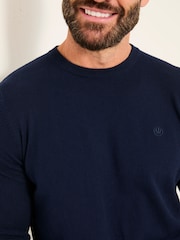FatFace Rye Navy Crew Neck Knitted Jumper - Image 3 of 5