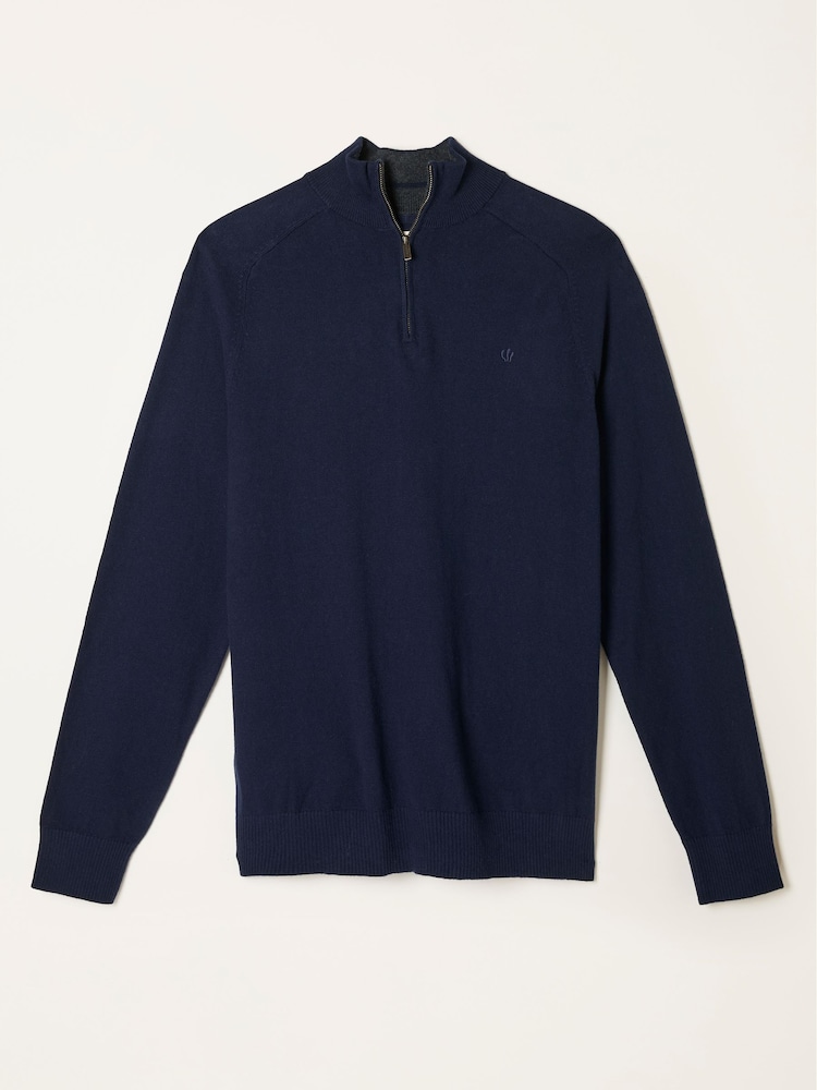 Mornarica - FatFace Half Neck Knitted Jumper - Slika 1 iz 1