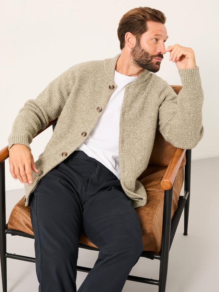 FatFace Sefton Green Haze Knitted Cardigan - Image 2 of 6 FatFace Sefton Green Haze Knitted Cardigan - Image 2 of 6