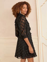 Preto - Vestido mini camisa Love & Roses 3D Spot - Imagem 2 de 4