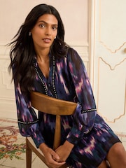 Love & Roses Purple Animal Notch Neck Mini Dress - Image 2 of 4