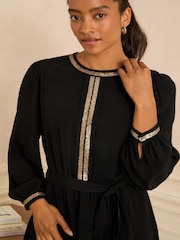 Love & Roses Black Sequin Trim Mini Dress - Image 2 of 4