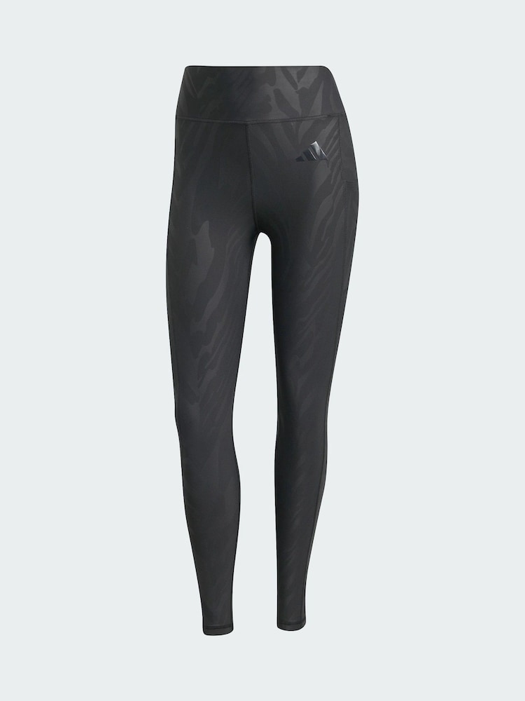 adidas Black Optimé AOP Full-Length Leggings - Image 5 of 5 adidas Black Optimé AOP Full-Length Leggings - Image 5 of 5