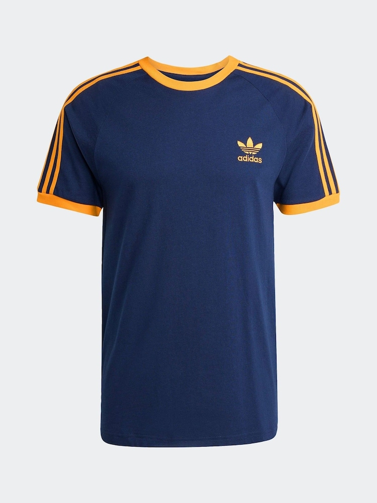 adidas Blue Light Adicolor Classics 3-Stripes 100% Cotton T-Shirt - Image 6 of 6