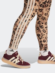 adidas Natural Animal Print 3-Stripes High Rise Cotton Leggings - Image 4 of 6