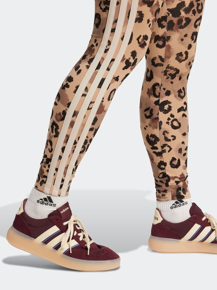 Buy adidas Natural Animal Print 3-Stripes High Rise Cotton