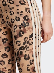 adidas Natural Animal Print 3-Stripes High Rise Cotton Leggings - Image 5 of 6
