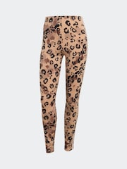 adidas Natural Animal Print 3-Stripes High Rise Cotton Leggings - Image 6 of 6