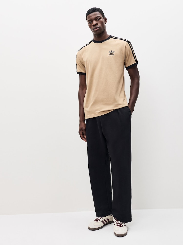 adidas Brown Adicolor Classics 3-Stripes 100% Cotton T-Shirt - Image 2 of 6 adidas Brown Adicolor Classics 3-Stripes 100% Cotton T-Shirt - Image 2 of 6