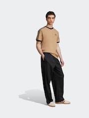 adidas Brown Adicolor Classics 3-Stripes 100% Cotton T-Shirt - Image 3 of 6