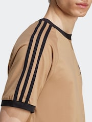 adidas Brown Adicolor Classics 3-Stripes 100% Cotton T-Shirt - Image 5 of 6