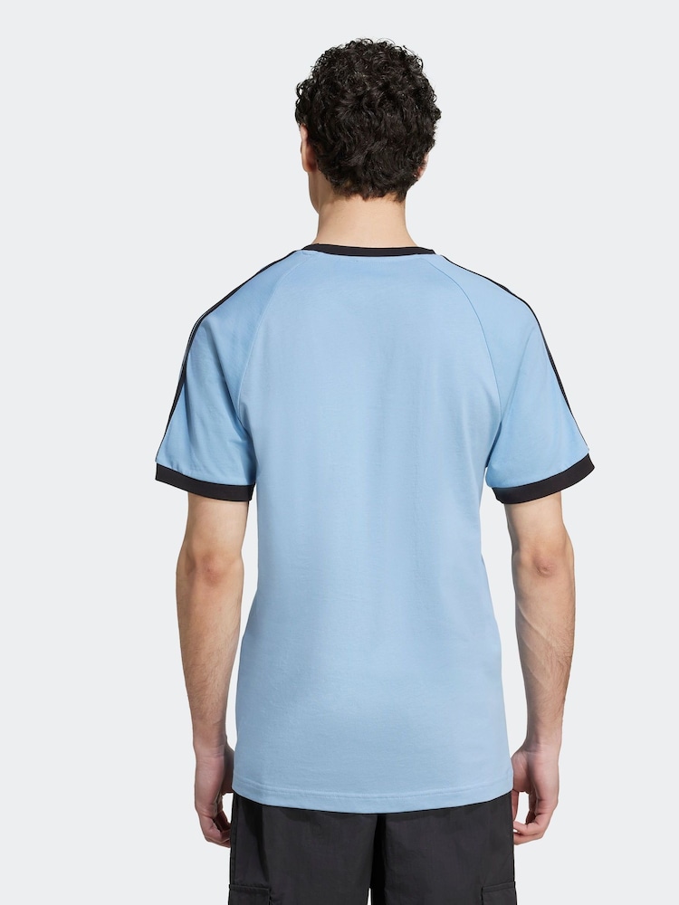 adidas Blue Sky Adicolor Classics 3-Stripes 100% Cotton T-Shirt - Image 2 of 6