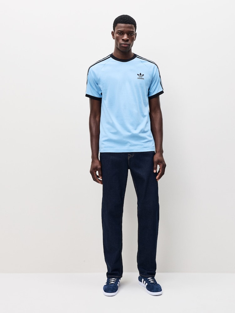 adidas Blue Sky Adicolor Classics 3-Stripes 100% Cotton T-Shirt - Image 2 of 6 adidas Blue Sky Adicolor Classics 3-Stripes 100% Cotton T-Shirt - Image 2 of 6