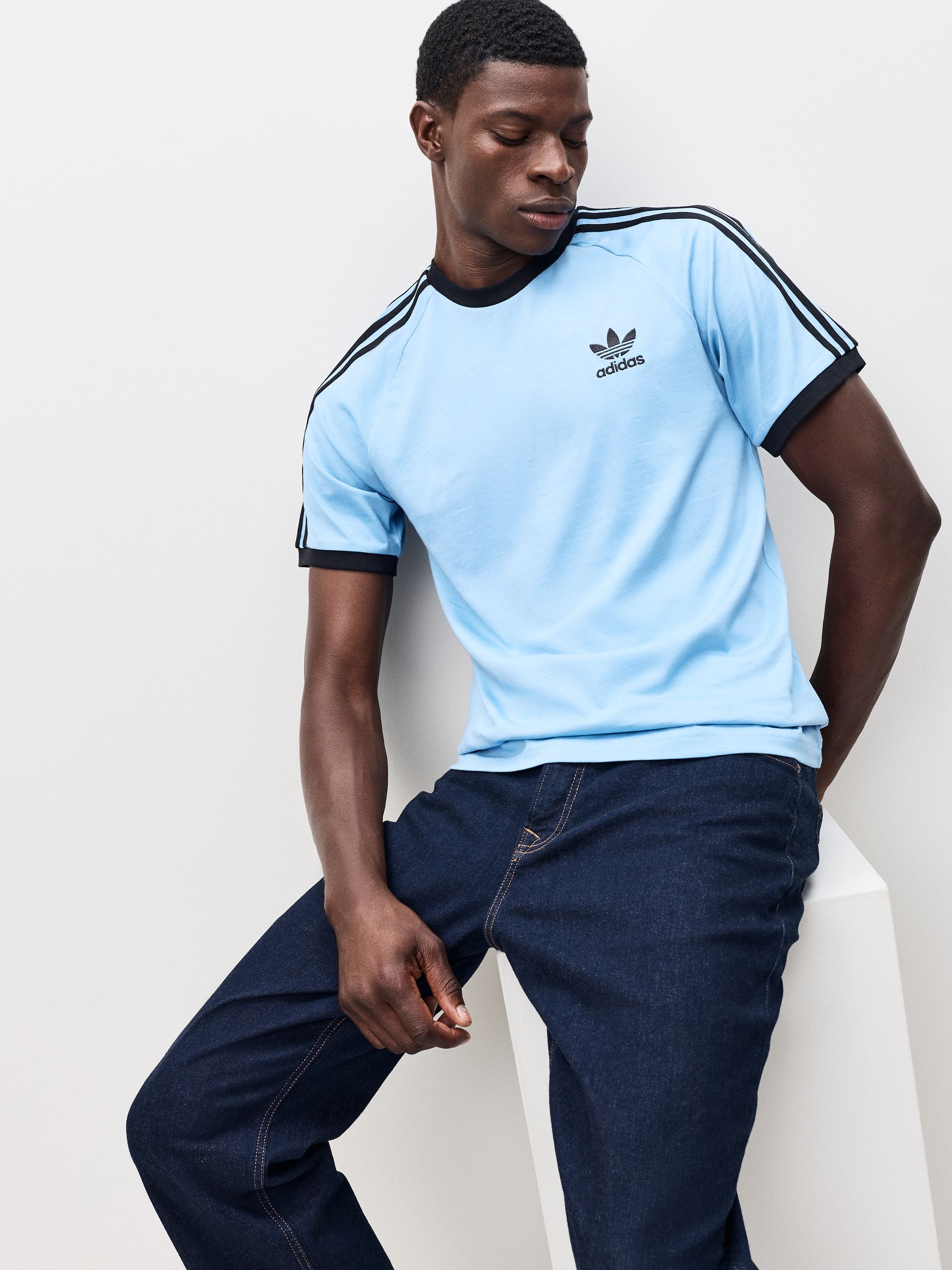 JNH Stripe Mix shirts/Light Blue×Blue 38 Buy adidas Originals Blue Sky Adicolor Classics 3-Stripes T-Shirt