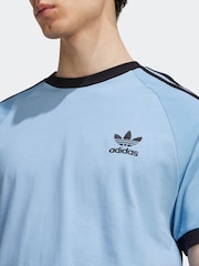 adidas Blue Sky Adicolor Classics 3-Stripes 100% Cotton T-Shirt - Image 4 of 6