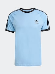 adidas Blue Sky Adicolor Classics 3-Stripes 100% Cotton T-Shirt - Image 6 of 6