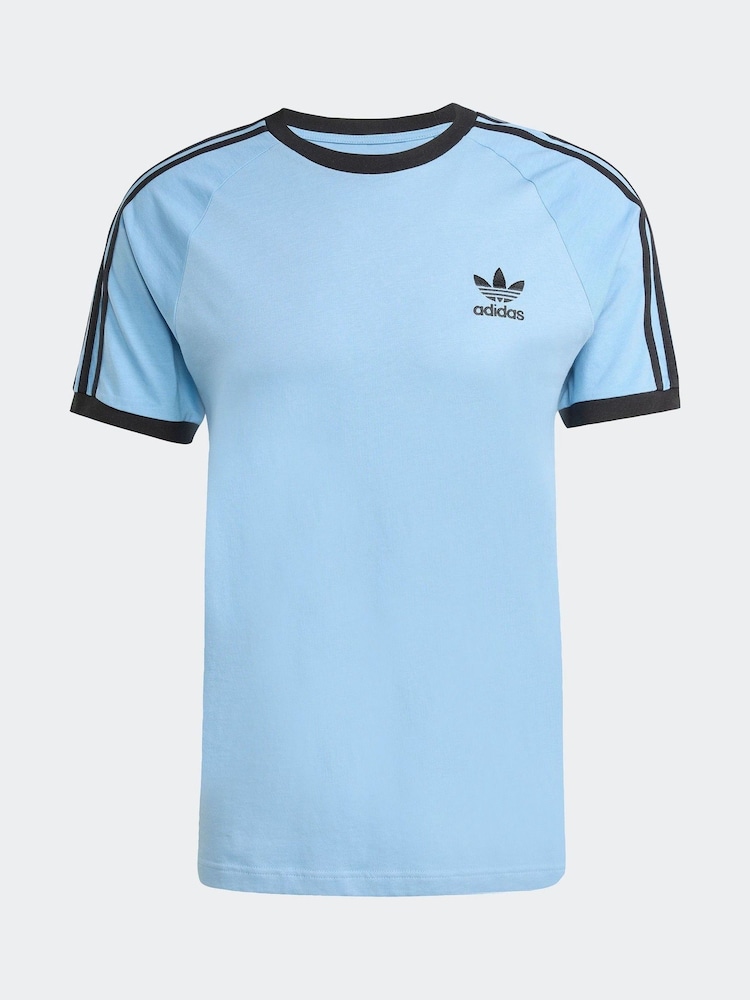 adidas Blue Sky Adicolor Classics 3-Stripes 100% Cotton T-Shirt - Image 6 of 6