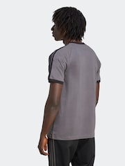 adidas Grey Dark Adicolor Classics 3-Stripes 100% Cotton T-Shirt - Image 2 of 6