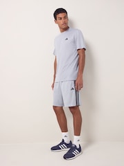adidas Grey Train Essentials Piqué 3-Stripes Training Shorts - Image 2 of 6