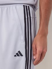 adidas Grey Train Essentials Piqué 3-Stripes Training Shorts - Image 4 of 6