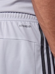 adidas Grey Train Essentials Piqué 3-Stripes Training Shorts - Image 5 of 6