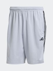 adidas Grey Train Essentials Piqué 3-Stripes Training Shorts - Image 6 of 6